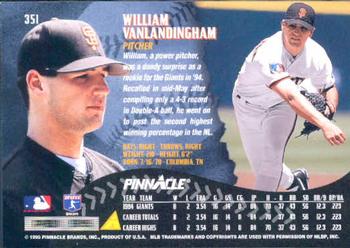 1995 Pinnacle #351 William Van Landingham Back