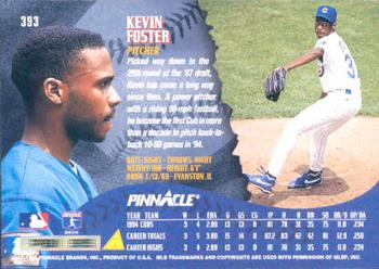 1995 Pinnacle #393 Kevin Foster Back