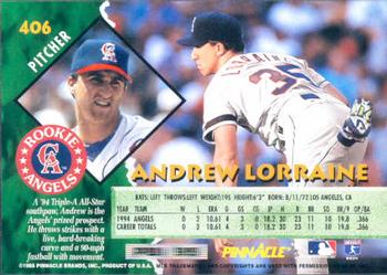 1995 Pinnacle #406 Andrew Lorraine Back