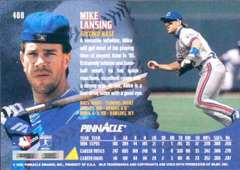 1995 Pinnacle #408 Mike Lansing Back