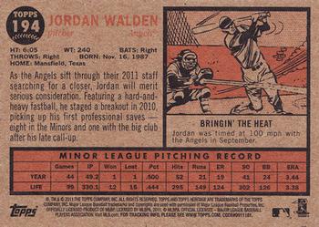 2011 Topps Heritage #194 Jordan Walden Back