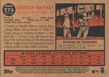 2011 Topps Heritage #276 Darwin Barney Back