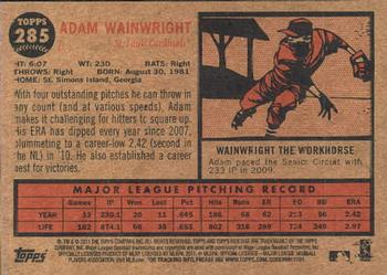 2011 Topps Heritage #285 Adam Wainwright Back