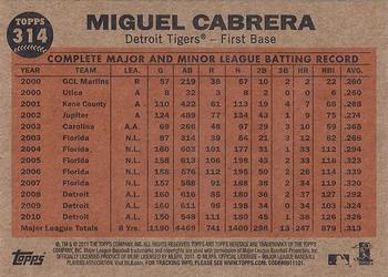 2011 Topps Heritage #314 Cabrera's Power Back