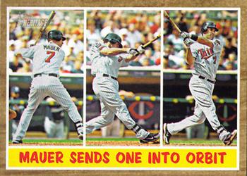 2011 Topps Heritage #316 Mauer Sends One Into Orbit Front