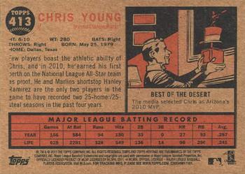 2011 Topps Heritage #413 Chris Young Back