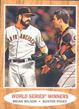 2011 Topps Heritage #423 World Series Winners (Brian Wilson / Buster Posey) Front