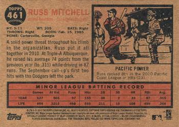 2011 Topps Heritage #461 Russ Mitchell Back