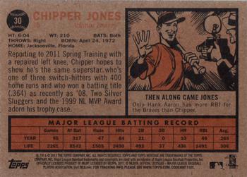 2011 Topps Heritage #30 Chipper Jones Back