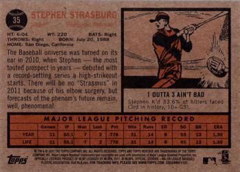 2011 Topps Heritage #35 Stephen Strasburg Back