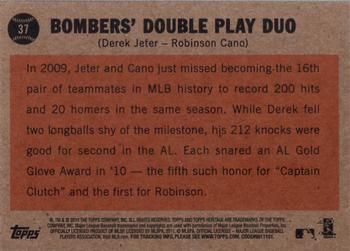2011 Topps Heritage #37 Bombers' Double Play Duo (Derek Jeter / Robinson Cano) Back