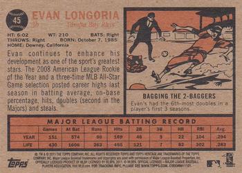 2011 Topps Heritage #45 Evan Longoria Back