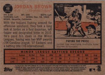 2011 Topps Heritage #49 Jordan Brown Back