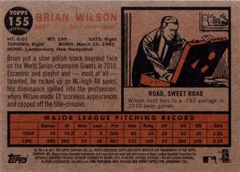 2011 Topps Heritage #155 Brian Wilson Back
