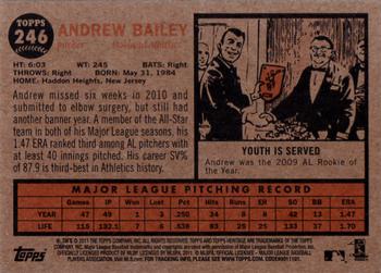 2011 Topps Heritage #246 Andrew Bailey Back