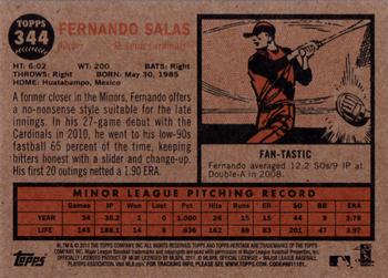 2011 Topps Heritage #344 Fernando Salas Back