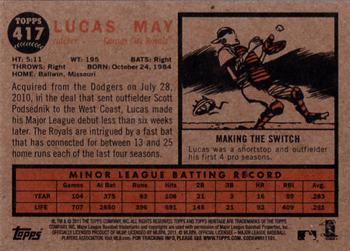 2011 Topps Heritage #417 Lucas May Back