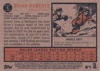 2011 Topps Heritage #6 Brian Roberts Back