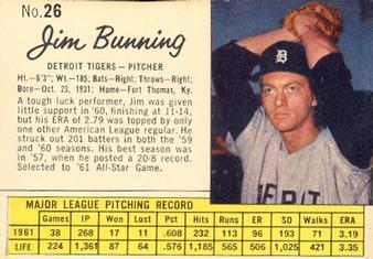 1962 Jell-O #26 Jim Bunning Front
