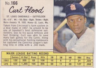 1962 Jell-O #166 Curt Flood Front