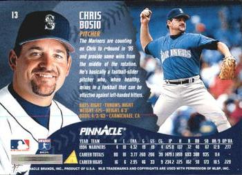 1995 Pinnacle - Artist's Proofs #13 Chris Bosio Back