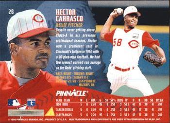 1995 Pinnacle - Artist's Proofs #26 Hector Carrasco Back