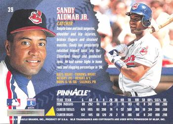 1995 Pinnacle - Artist's Proofs #39 Sandy Alomar Jr. Back