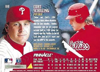 1995 Pinnacle - Artist's Proofs #100 Curt Schilling Back
