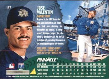 1995 Pinnacle - Artist's Proofs #127 Jose Valentin Back