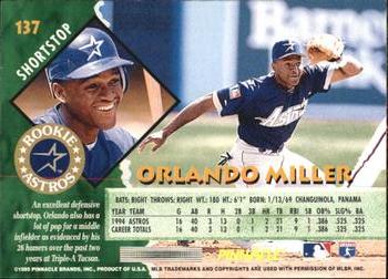 1995 Pinnacle - Artist's Proofs #137 Orlando Miller Back