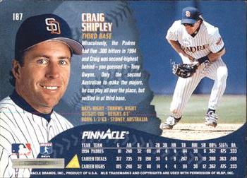 1995 Pinnacle - Artist's Proofs #187 Craig Shipley Back
