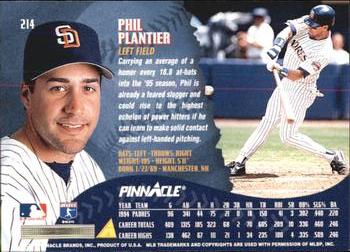 1995 Pinnacle - Artist's Proofs #214 Phil Plantier Back