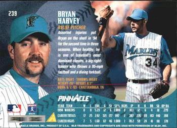 1995 Pinnacle - Artist's Proofs #239 Bryan Harvey Back