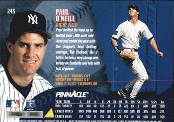 1995 Pinnacle - Artist's Proofs #245 Paul O'Neill Back