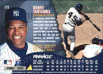 1995 Pinnacle - Artist's Proofs #273 Danny Tartabull Back