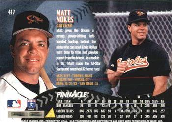 1995 Pinnacle - Artist's Proofs #417 Matt Nokes Back