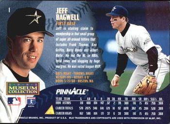 1995 Pinnacle - Museum Collection #1 Jeff Bagwell Back