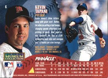 1995 Pinnacle - Museum Collection #6 Kevin Tapani Back