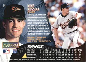1995 Pinnacle - Museum Collection #14 Mike Mussina Back