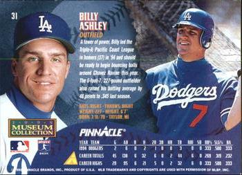 1995 Pinnacle - Museum Collection #31 Billy Ashley Back