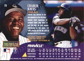 1995 Pinnacle - Museum Collection #79 Charlie Hayes Back