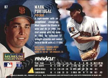 1995 Pinnacle - Museum Collection #87 Mark Portugal Back