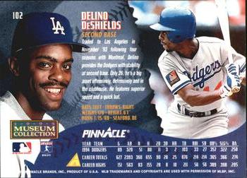 1995 Pinnacle - Museum Collection #102 Delino DeShields Back