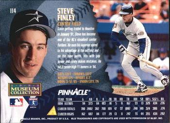 1995 Pinnacle - Museum Collection #114 Steve Finley Back