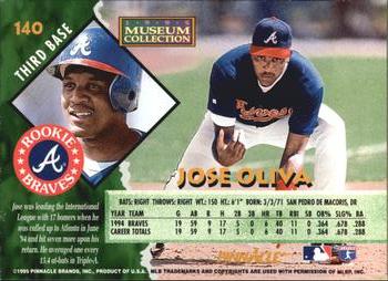 1995 Pinnacle - Museum Collection #140 Jose Oliva Back
