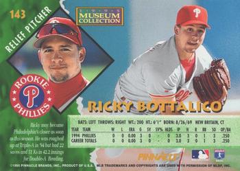 1995 Pinnacle - Museum Collection #143 Ricky Bottalico Back