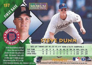 1995 Pinnacle - Museum Collection #157 Steve Dunn Back