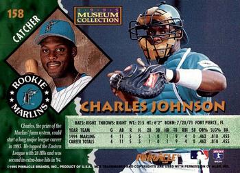 1995 Pinnacle - Museum Collection #158 Charles Johnson Back