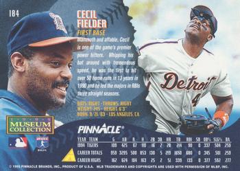 1995 Pinnacle - Museum Collection #184 Cecil Fielder Back
