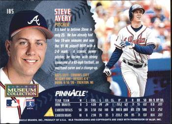 1995 Pinnacle - Museum Collection #185 Steve Avery Back